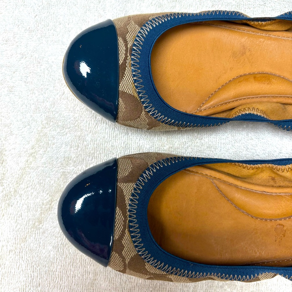 Coach, Wanda Flats, 6M, slightly used, Denim/Khaki